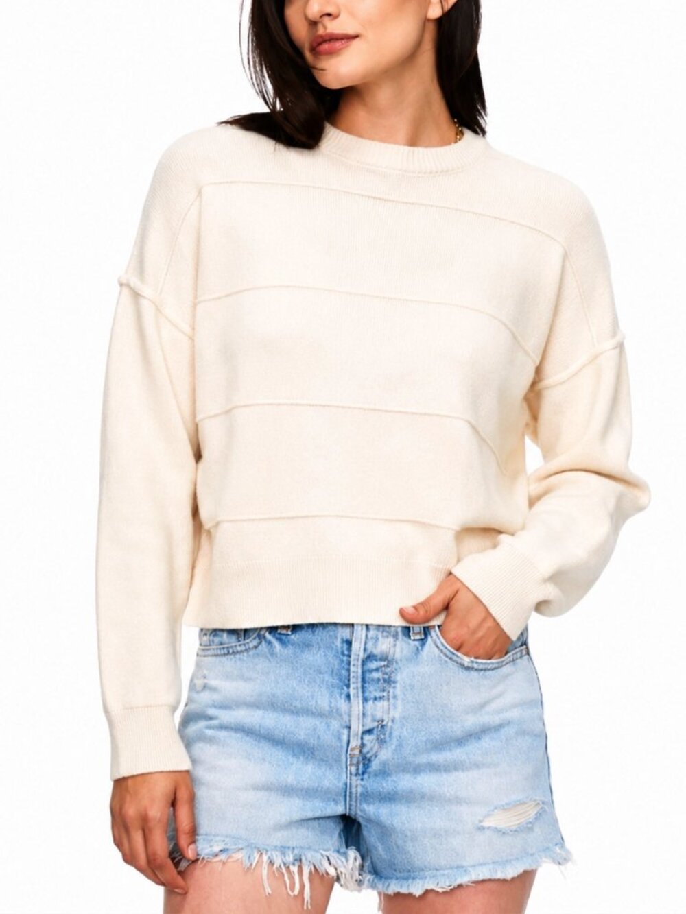 Pistola Eva Crewneck Sweater Cream Ivory Small